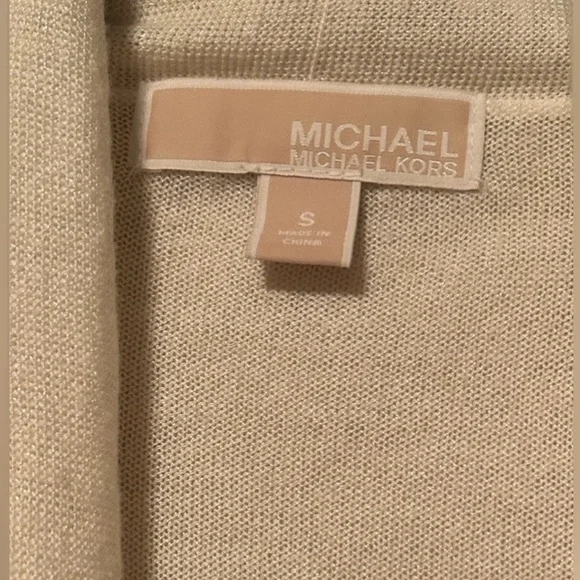 Michael Kors Cream Waterfall Open Front Cardigan Size S - Picture 6 of 9